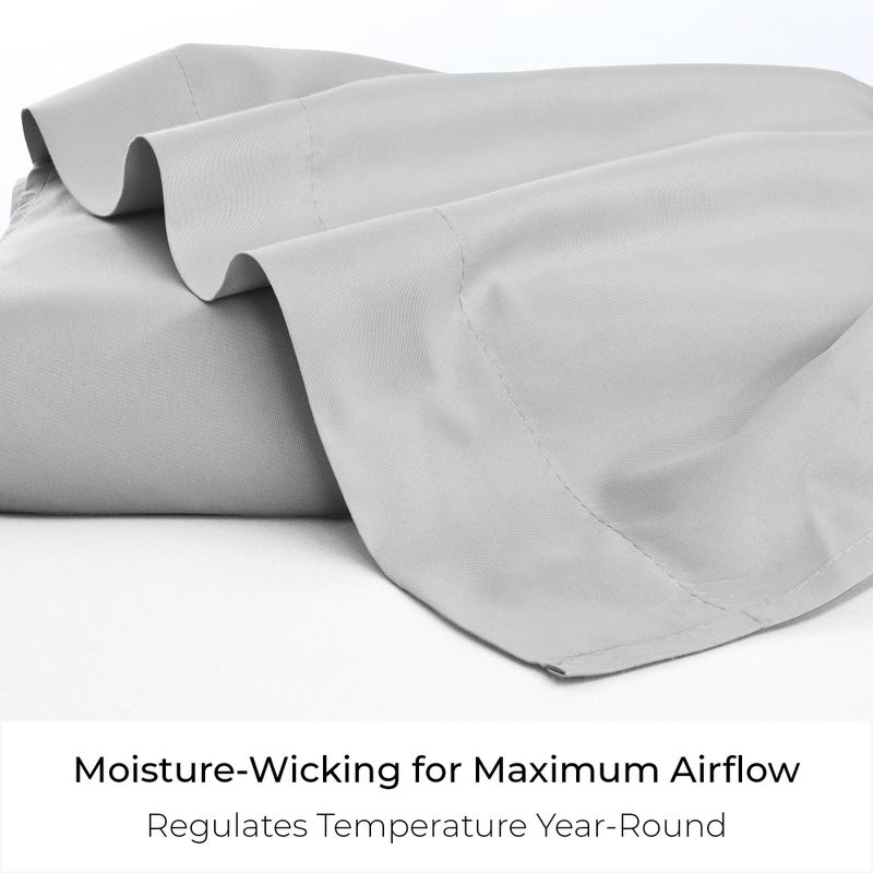 Mellanni Twin XL Size Flat Sheet - Iconic Collection Bedding - Hotel Luxury, Extra Soft, Cooling - Wrinkle, Fade, Stain Resistant - 1 Flat Sheet Only (Twin XL, Light Gray) - Image 4